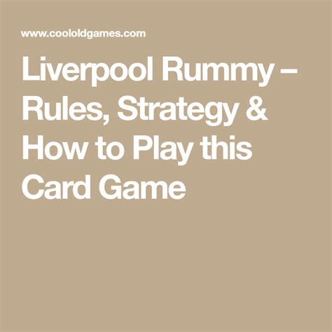 Printable Liverpool Rummy Rules